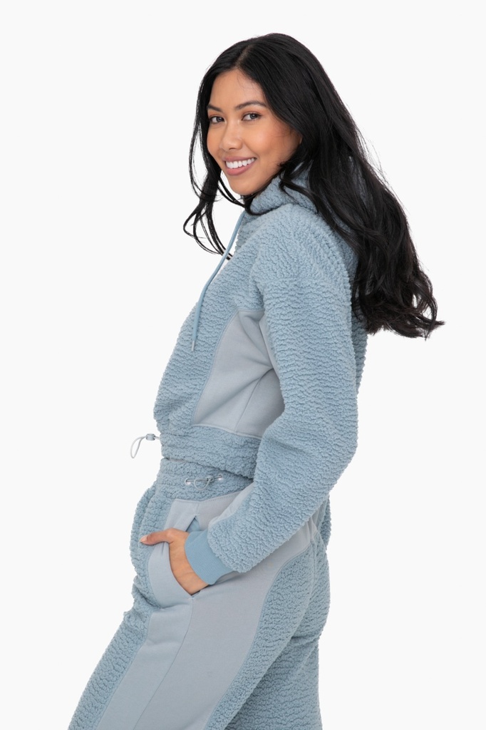 BOXY SHERPA PULLOVER HOODIE