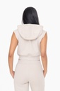 FLEECE CROPPED HOODIE VEST