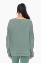 WAFFLE RIBBED ROUNDNECK PULLOVER