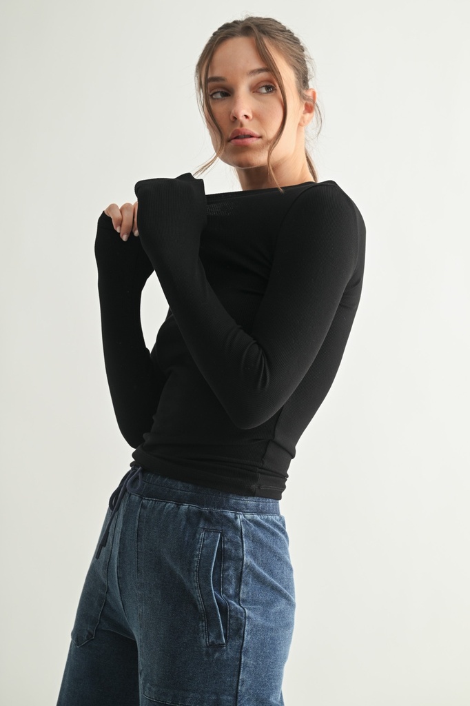 ESSENTIAL MICRO RIBBED TOP