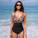 V-NECK CUTOUT SWIMSUIT