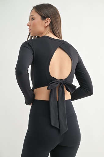 LONG SLEEVE TOP WITH TIE BACK