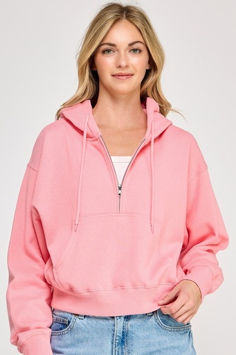 BASIC FLEECE HALF ZIPUP HOODIE